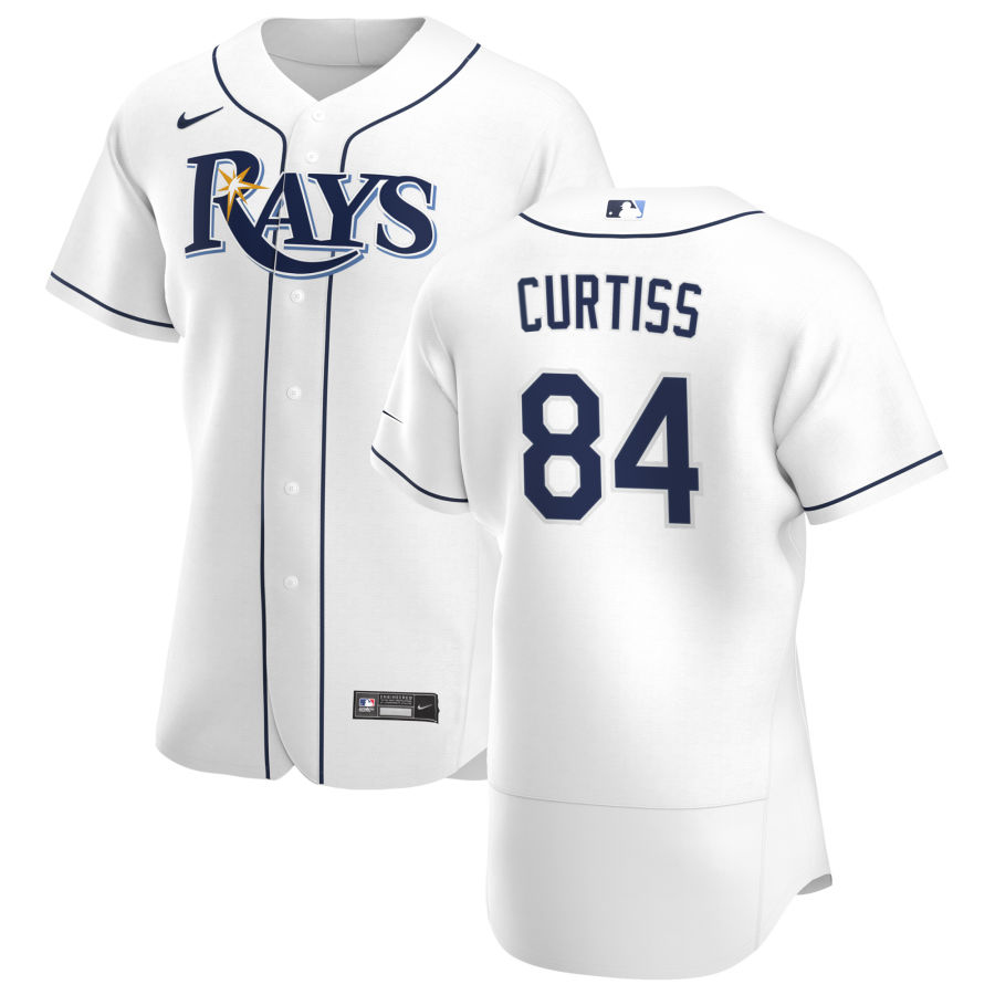 Tampa Bay Rays #84 John Curtiss Men Nike White Home 2020 Authentic Player MLB Jersey